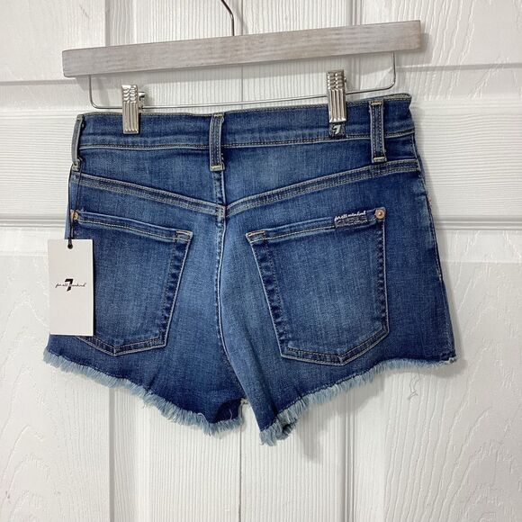 7 For All Mankind Cutoff Jean Shorts Raw Hem Size 25 NWT